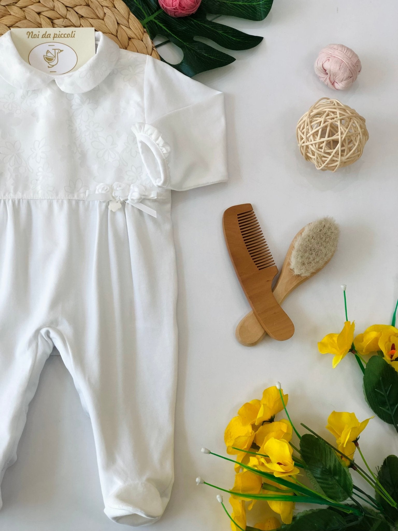 TUTINA IN COTONE BIANCA ELEGANTE - Noi da piccoli