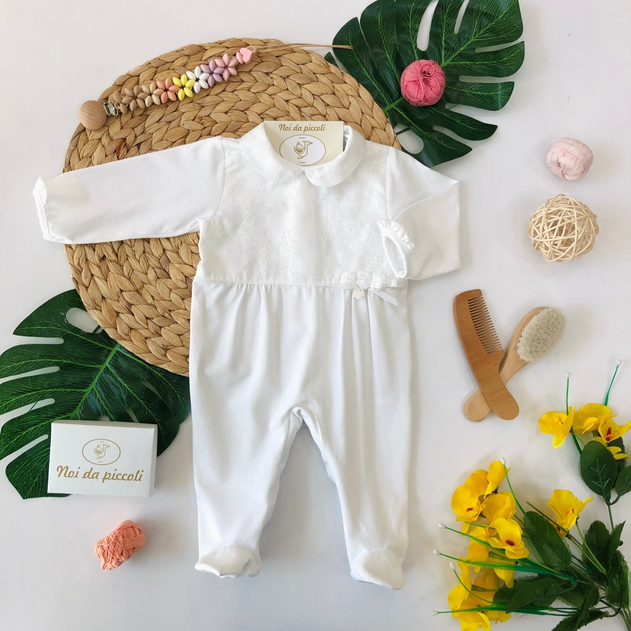 TUTINA IN COTONE BIANCA ELEGANTE - Noi da piccoli