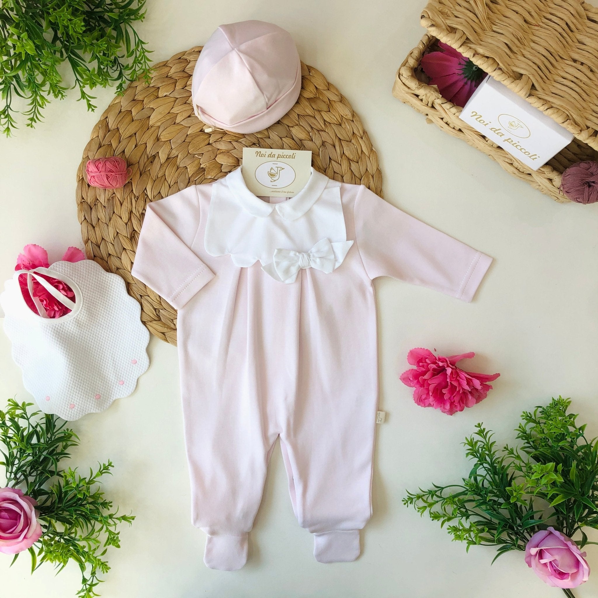 TUTINA IN COTONE ROSA CON FIOCCO - Noi da piccoli