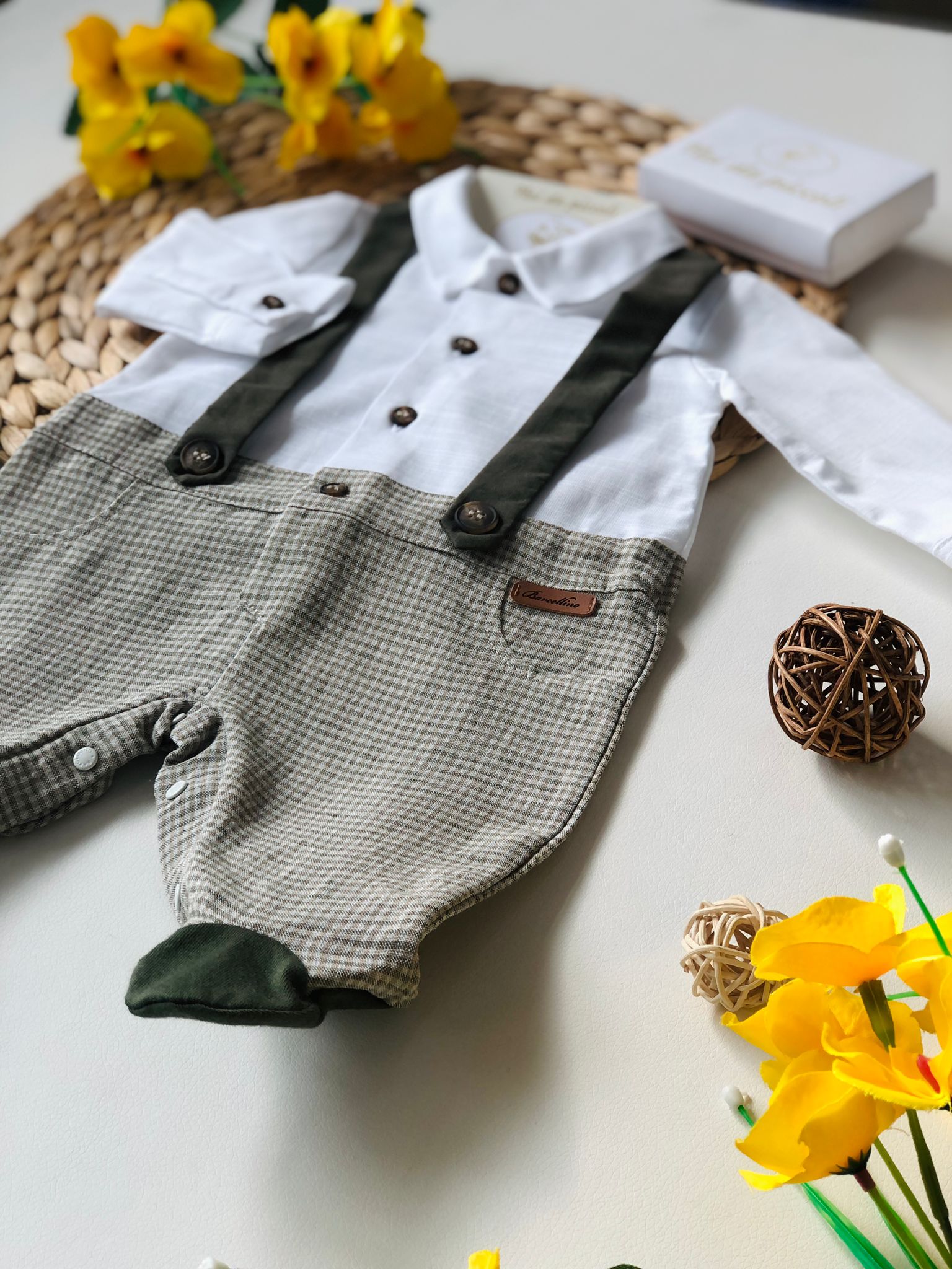 TUTINA QUADRI IN COTONE E LINO - Noi da piccoli