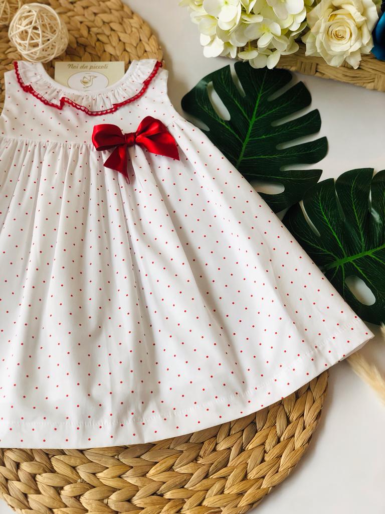 VESTINA BIANCA POIS RED - Noi da piccoli