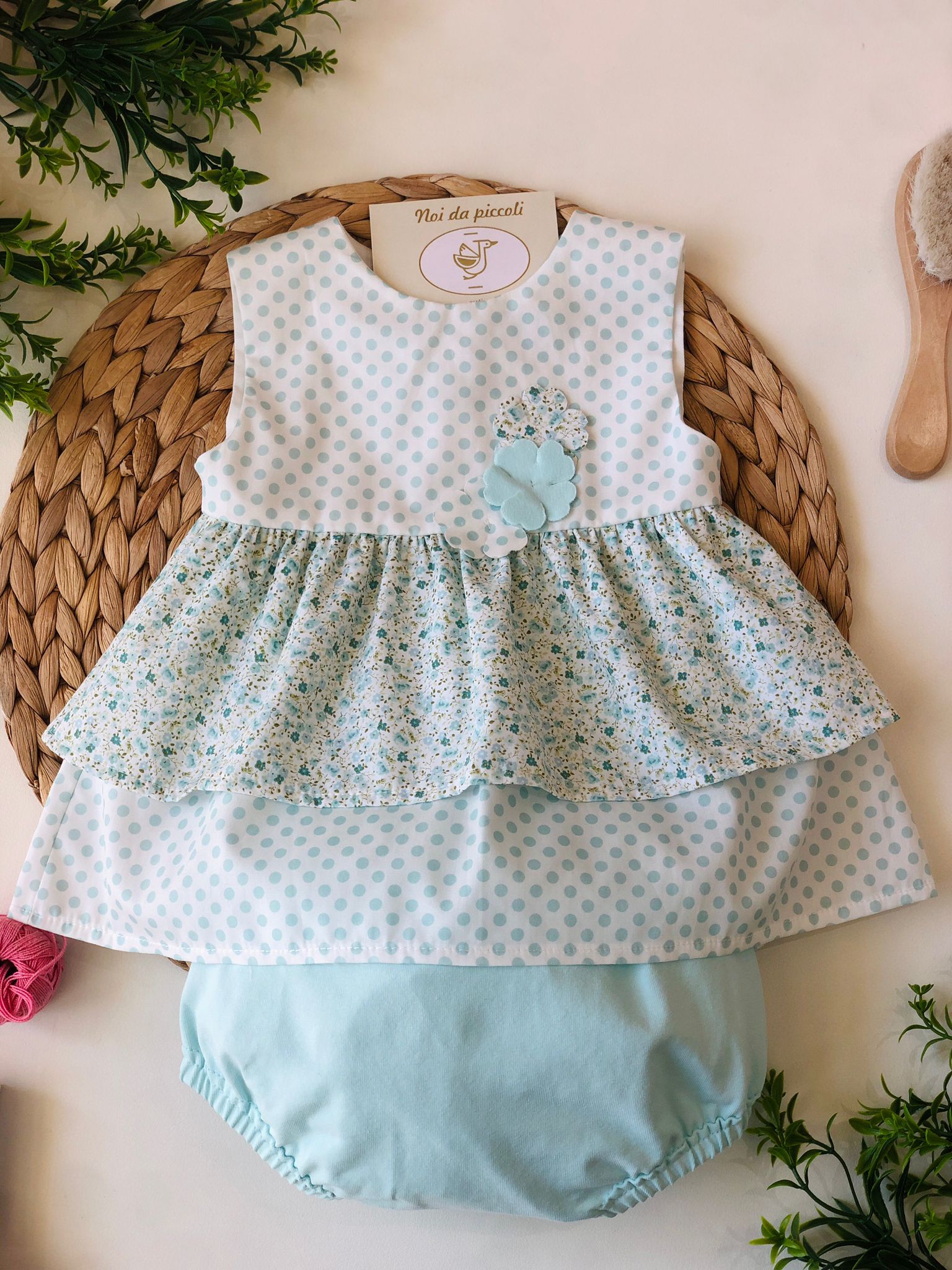 VESTINA CON CULOTTINA FIORI TIFFANY E POIS - Noi da piccoli