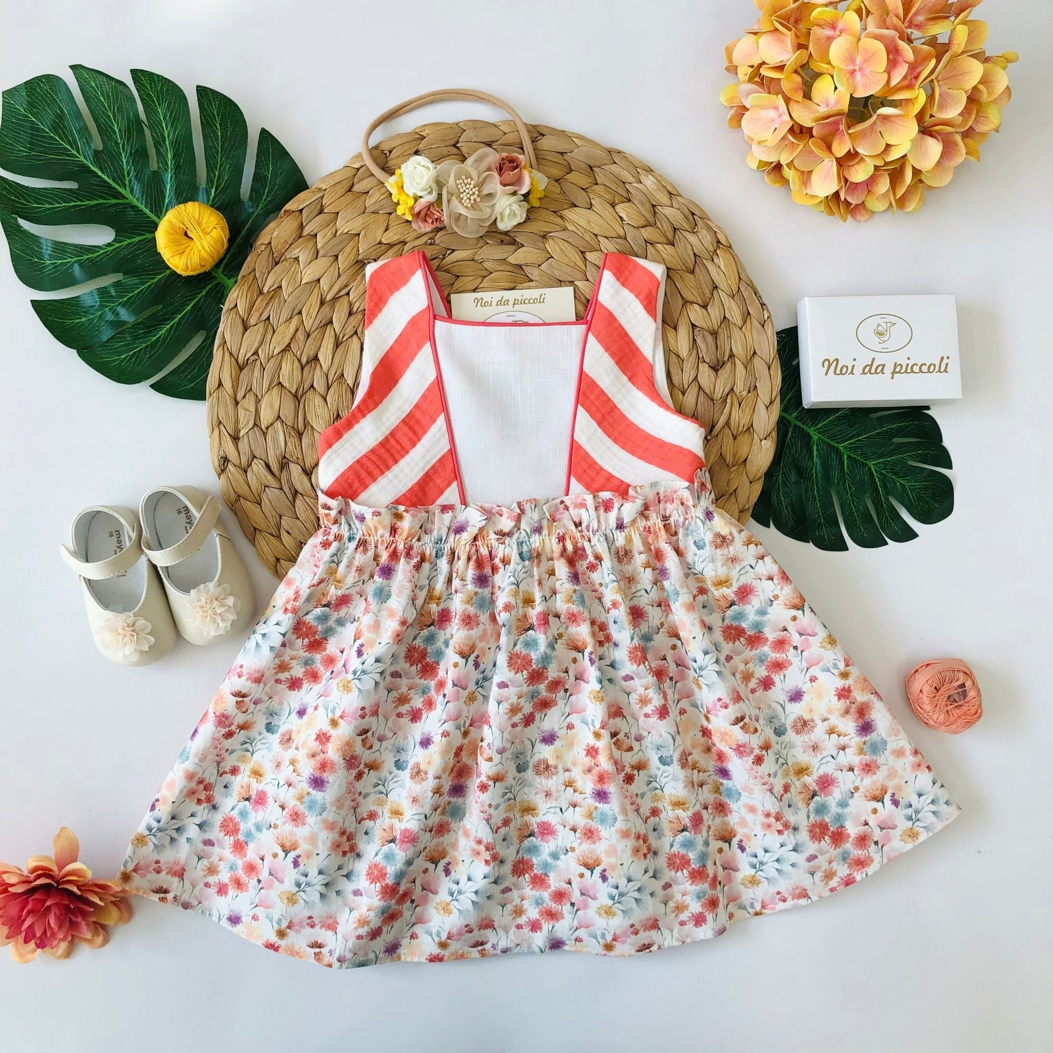 VESTINA FIORI E RIGHE TARIFA - Noi da piccoli