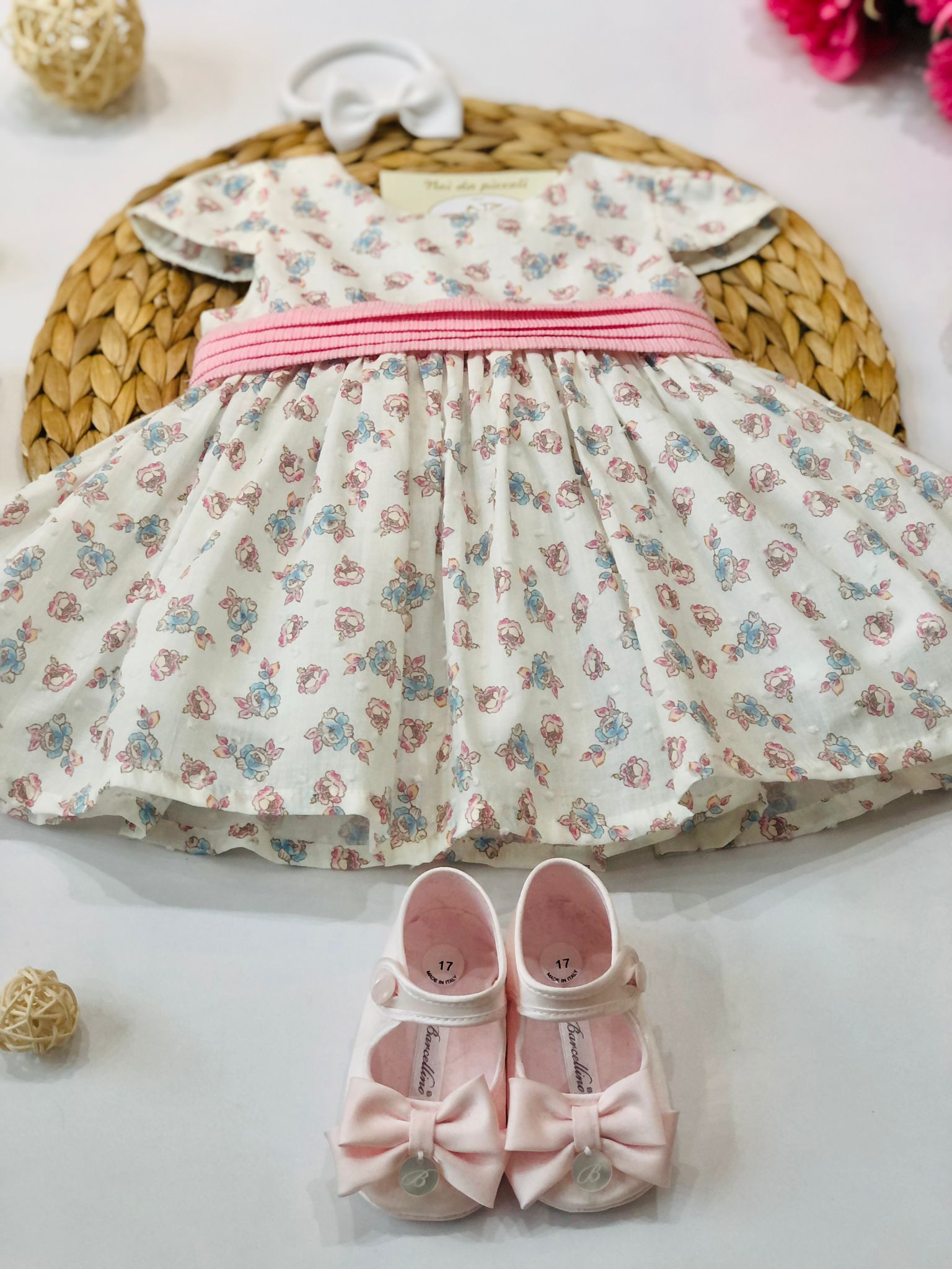 VESTINA FIORI ROSA E AZUL - Noi da piccoli