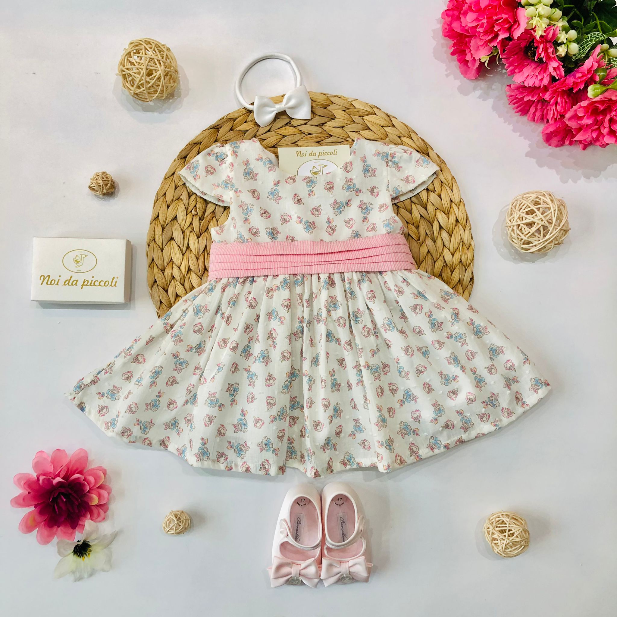VESTINA FIORI ROSA E AZUL - Noi da piccoli