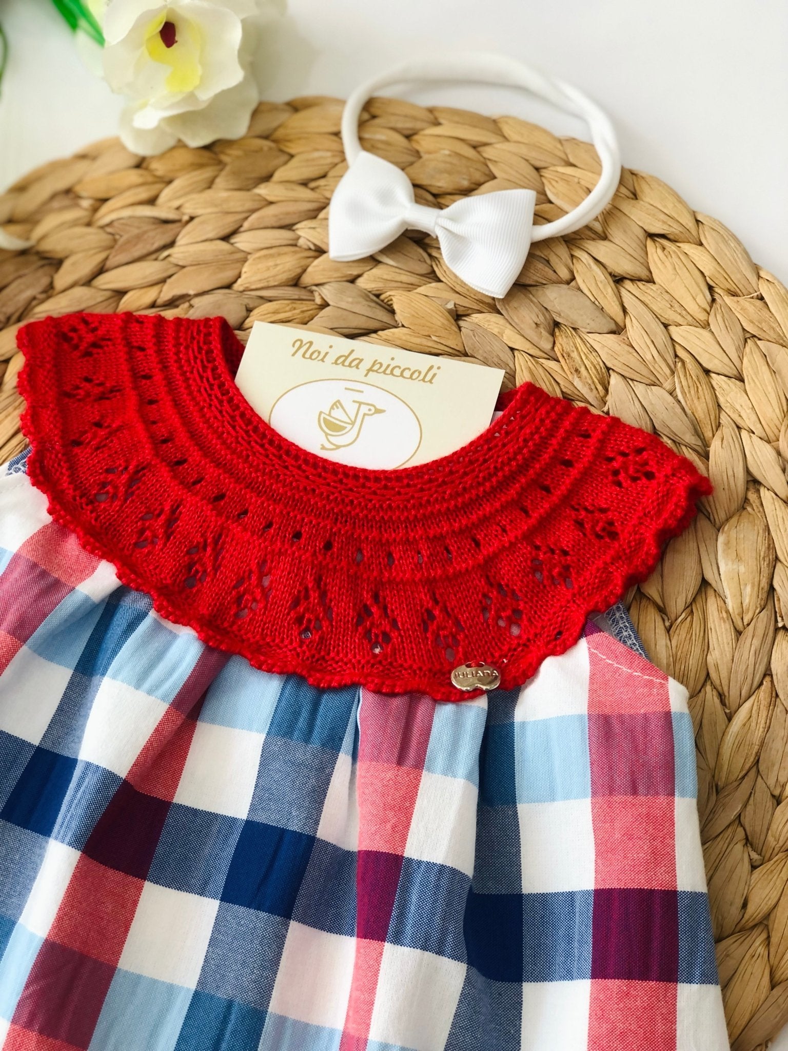 VESTINA QUADRI RED AND BLU - Noi da piccoli