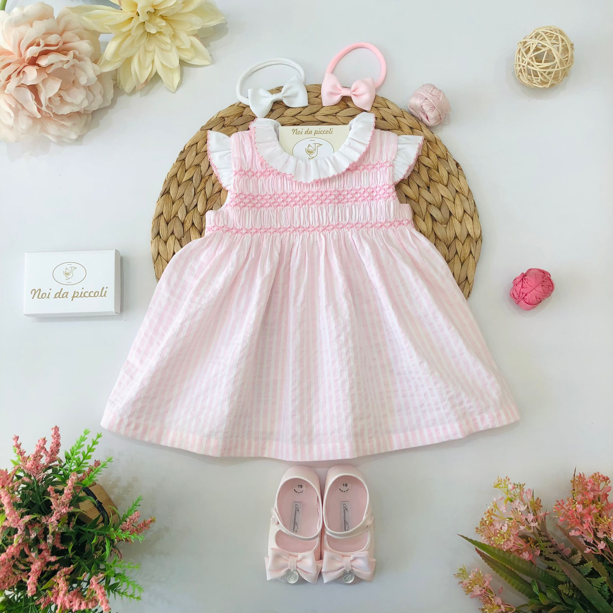 VESTINA ROSA CON PUNTO SMOK - Noi da piccoli