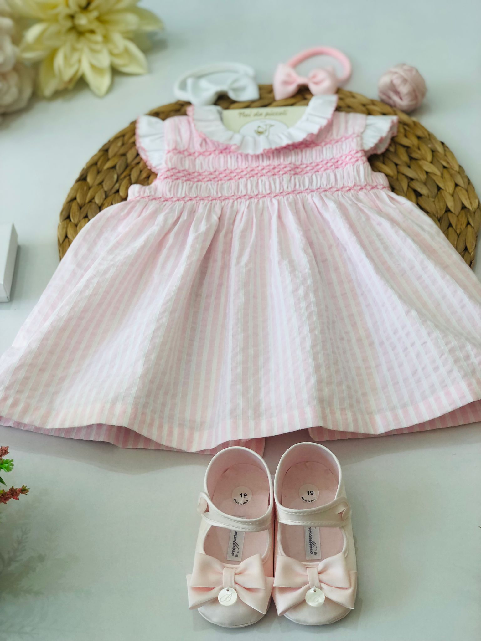 VESTINA ROSA CON PUNTO SMOK - Noi da piccoli