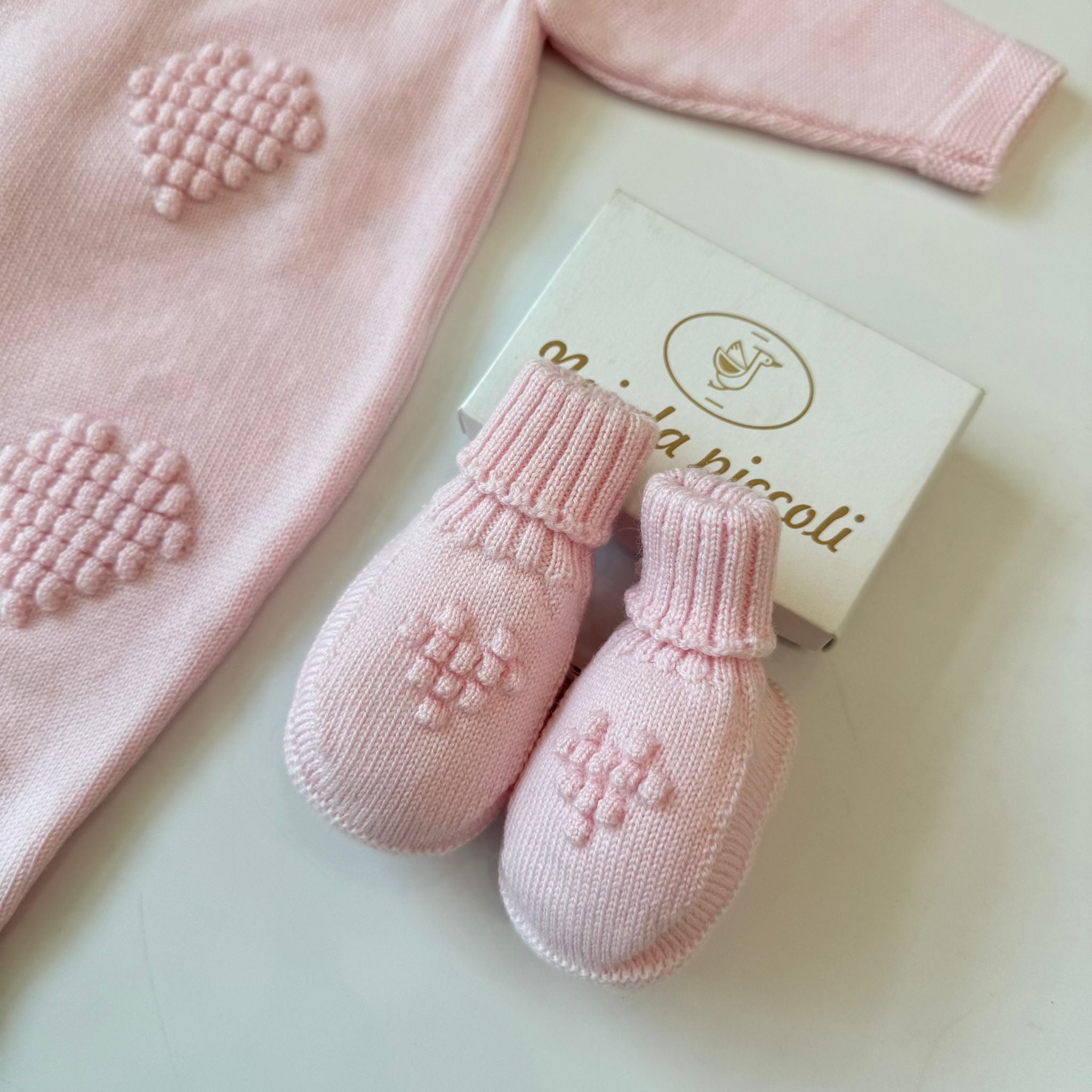 TUTINA CON BABBUCCE 100% PURA LANA MERINO EXTRAFINE ROSA