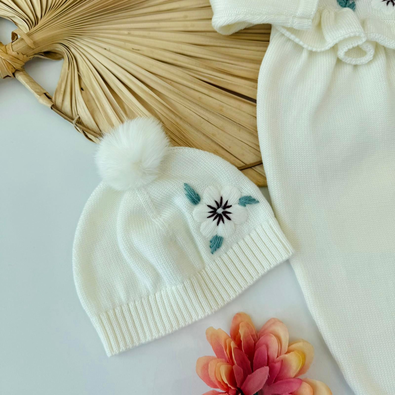 TUTINA CON PARURE 100% PURA LANA MERINO EXTRAFINE PANNA