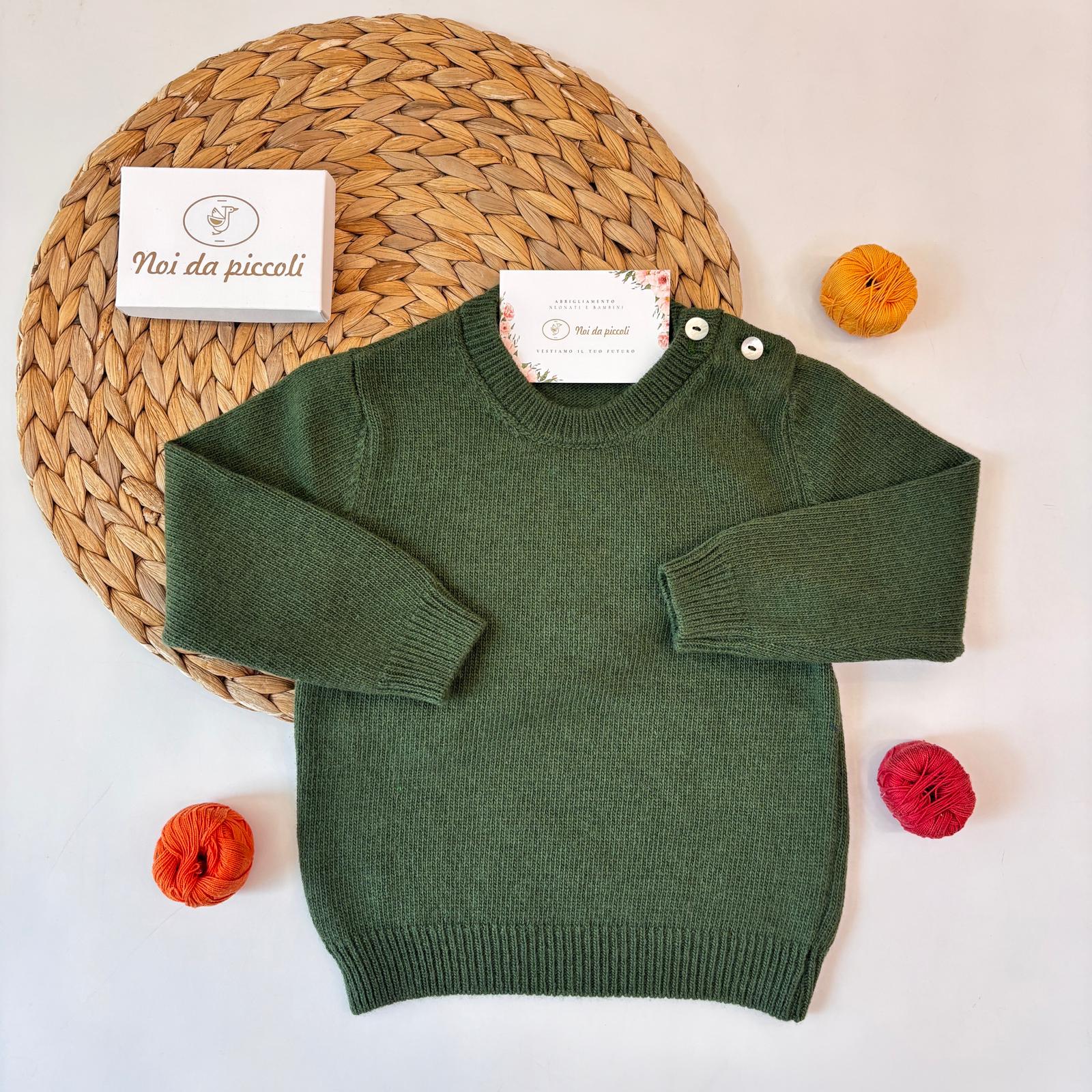 MAGLIONE IN MISTO CACHEMIRE VERDE