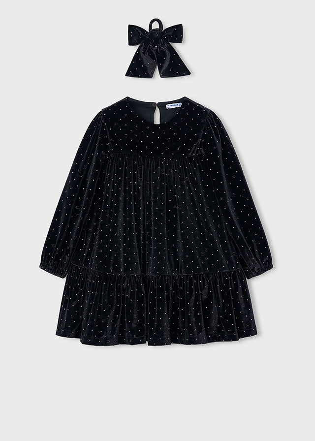 vestito IN COTONE CALDO NERO