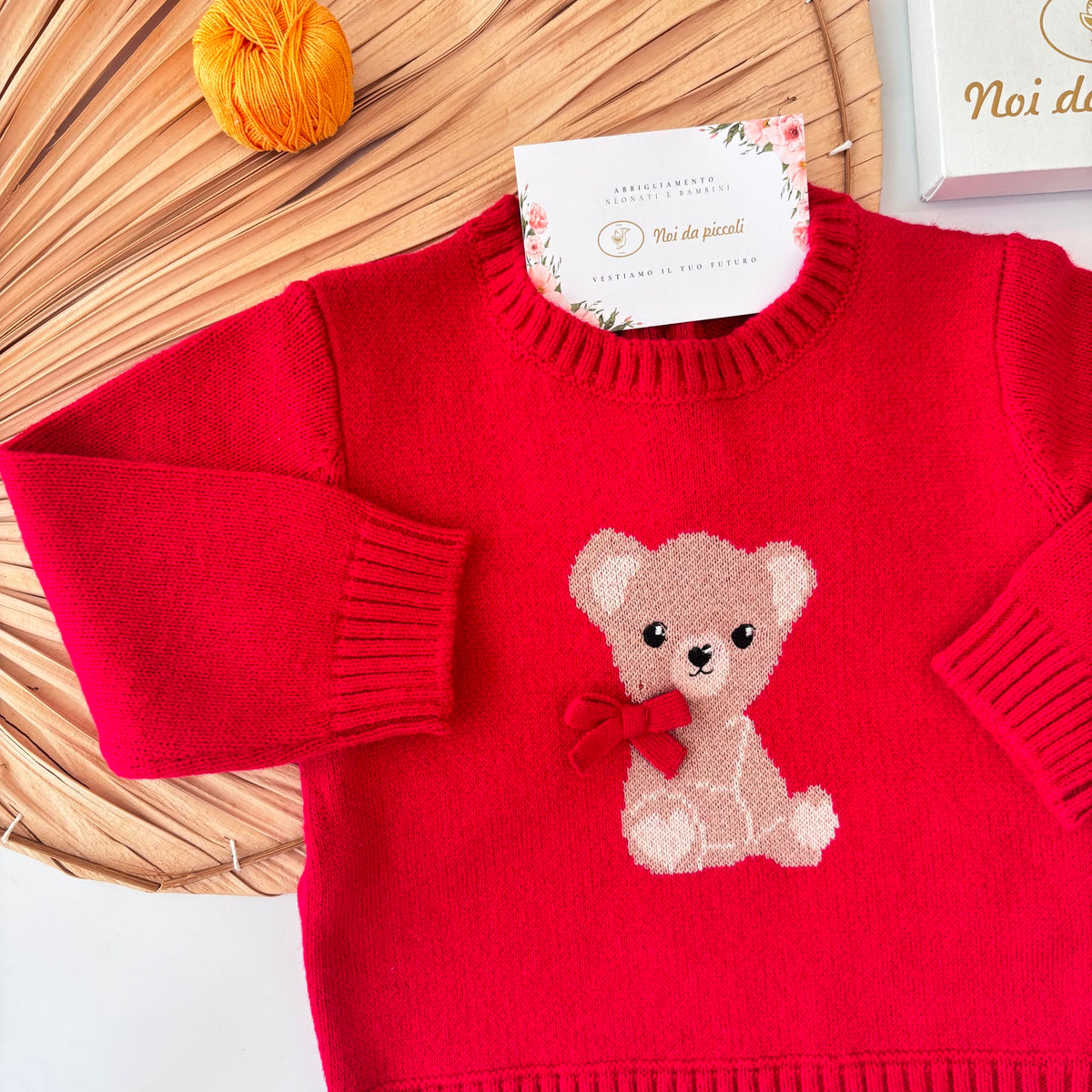 MAGLIONE IN FILATO CALDO ROSSO