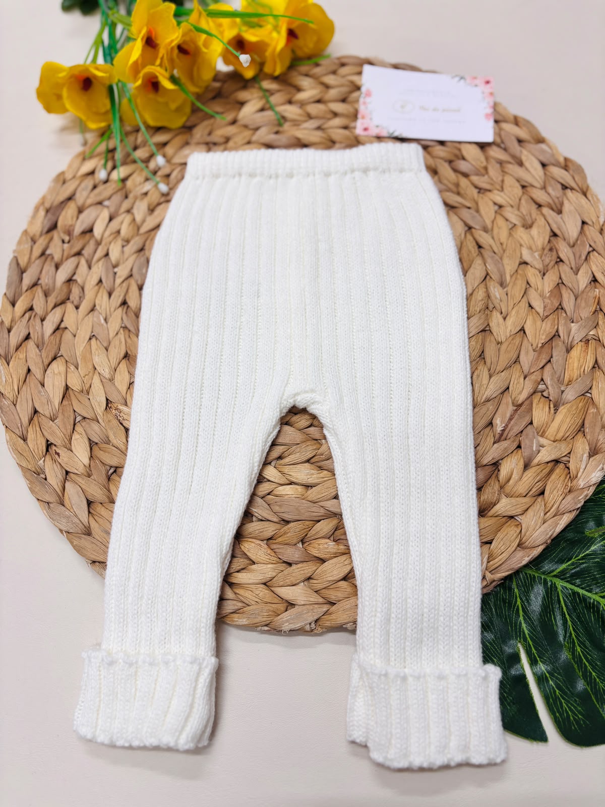 PANTALONE FILATO CALDO BIANCO