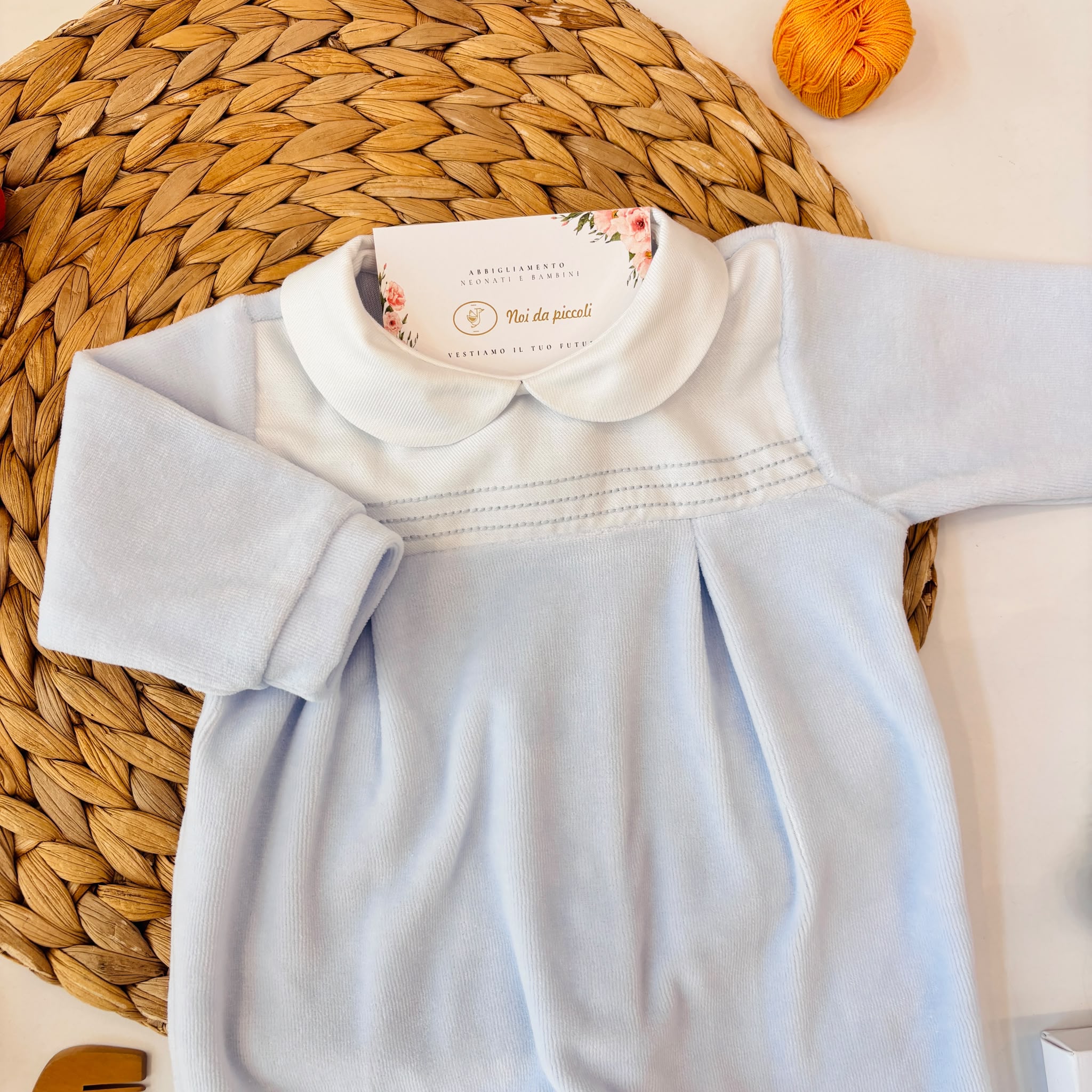 TUTINA IN CINIGLIA PATTEN PIEGHETTE CIELO