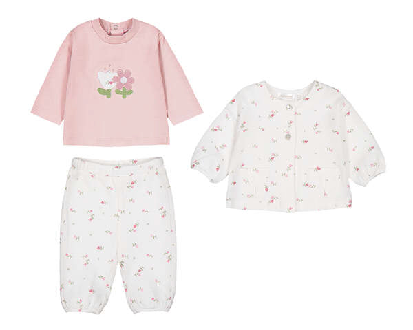 COMPLETO COTONE CALDO BIANCO ROSA