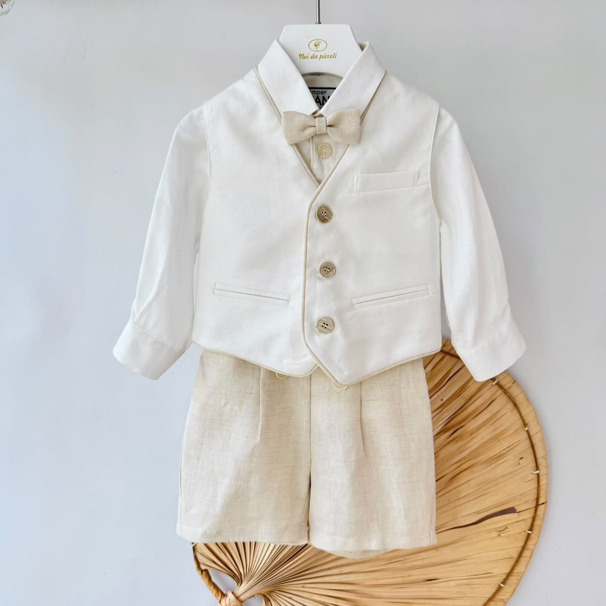 COMPLETO COMPLETO CERIMONIALE IN COTONE BEIGE