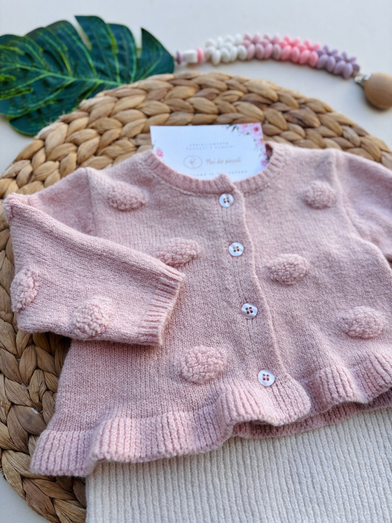 COMPLETO 3 PZ IN FILATO CALDO  ROSA