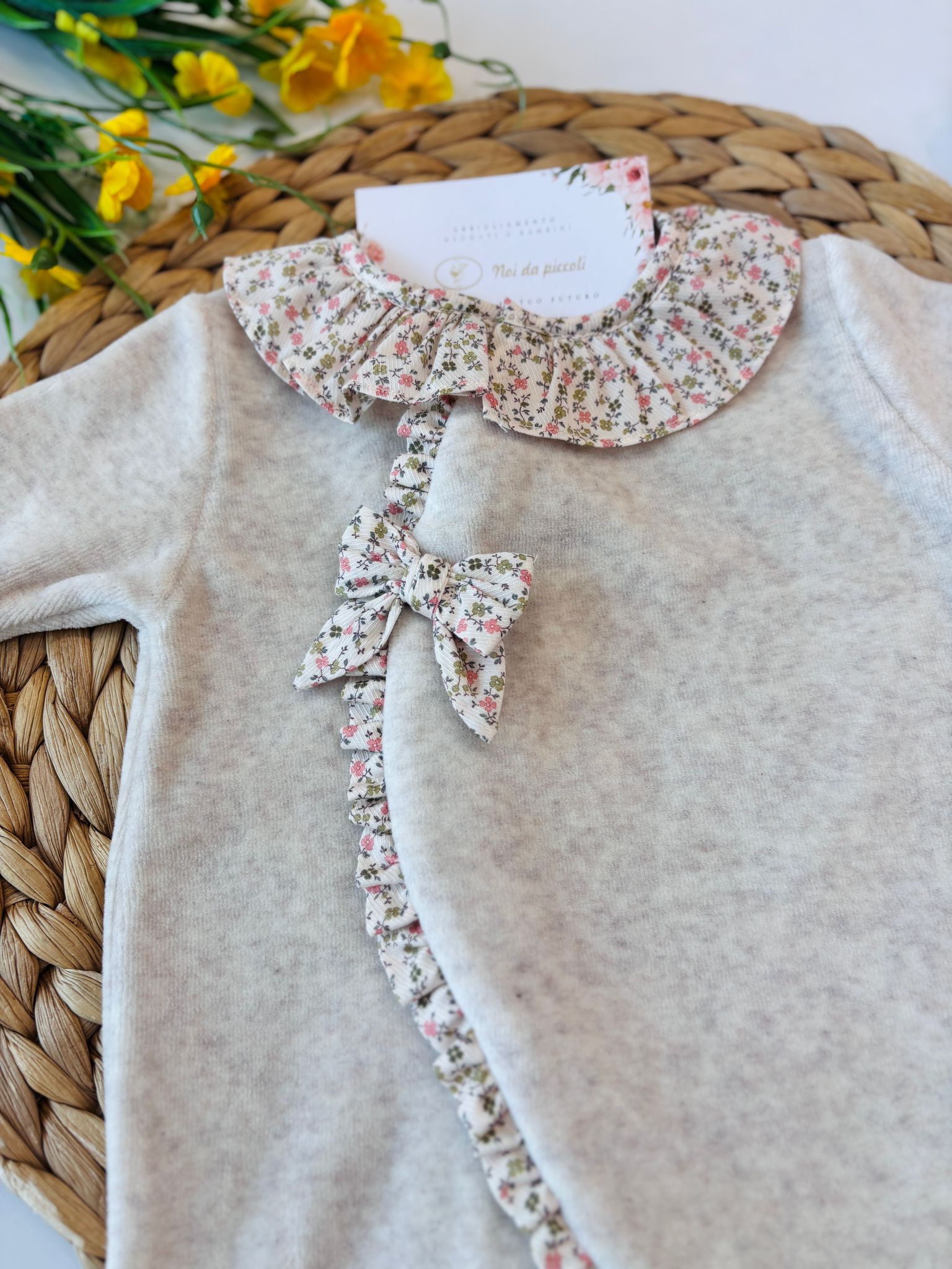 TUTINA ANTIPANICO IN CINIGLIA BEIGE FLOREALE