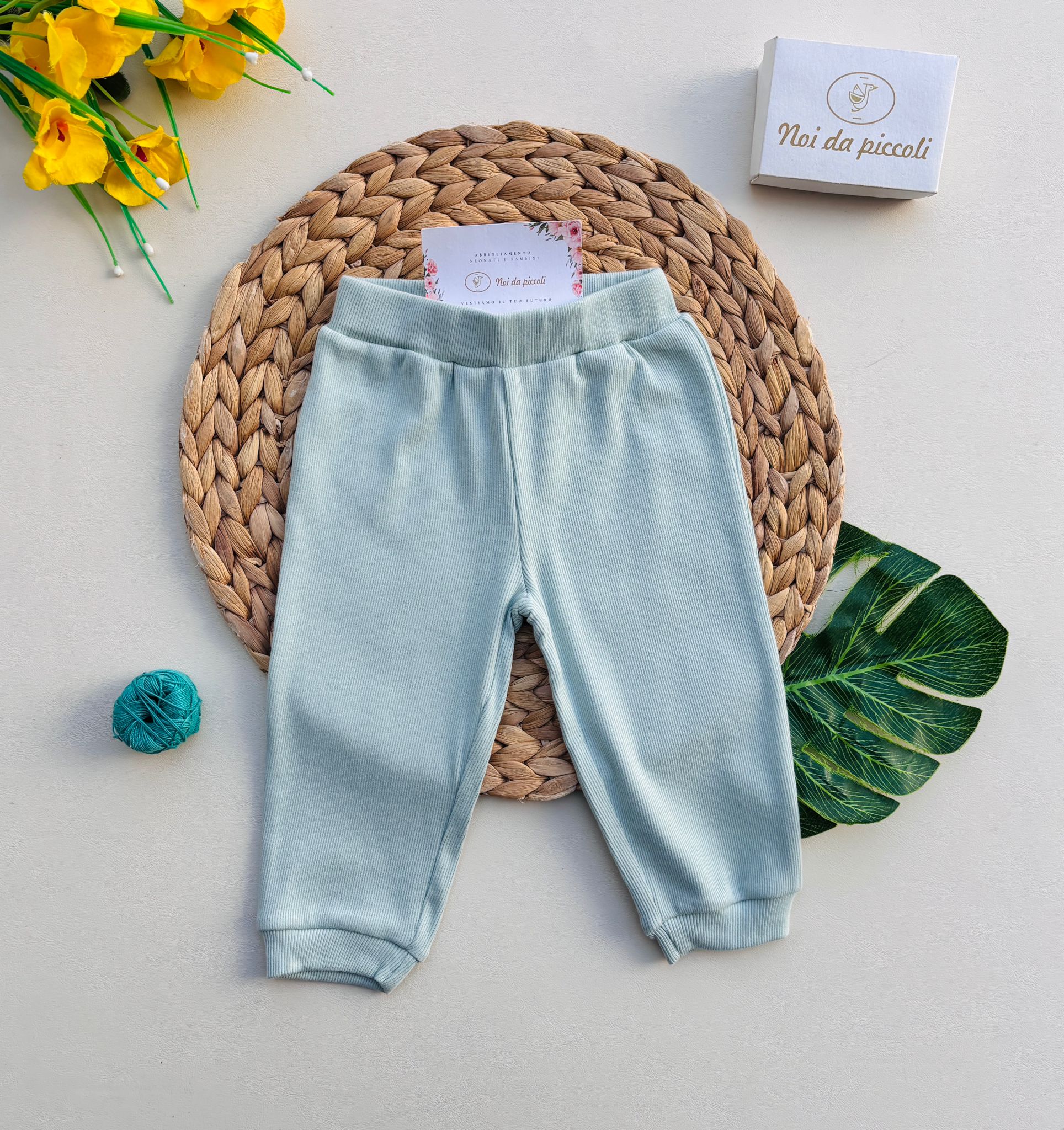 PANTALONE IN COTONE A COSTINE  VERDE