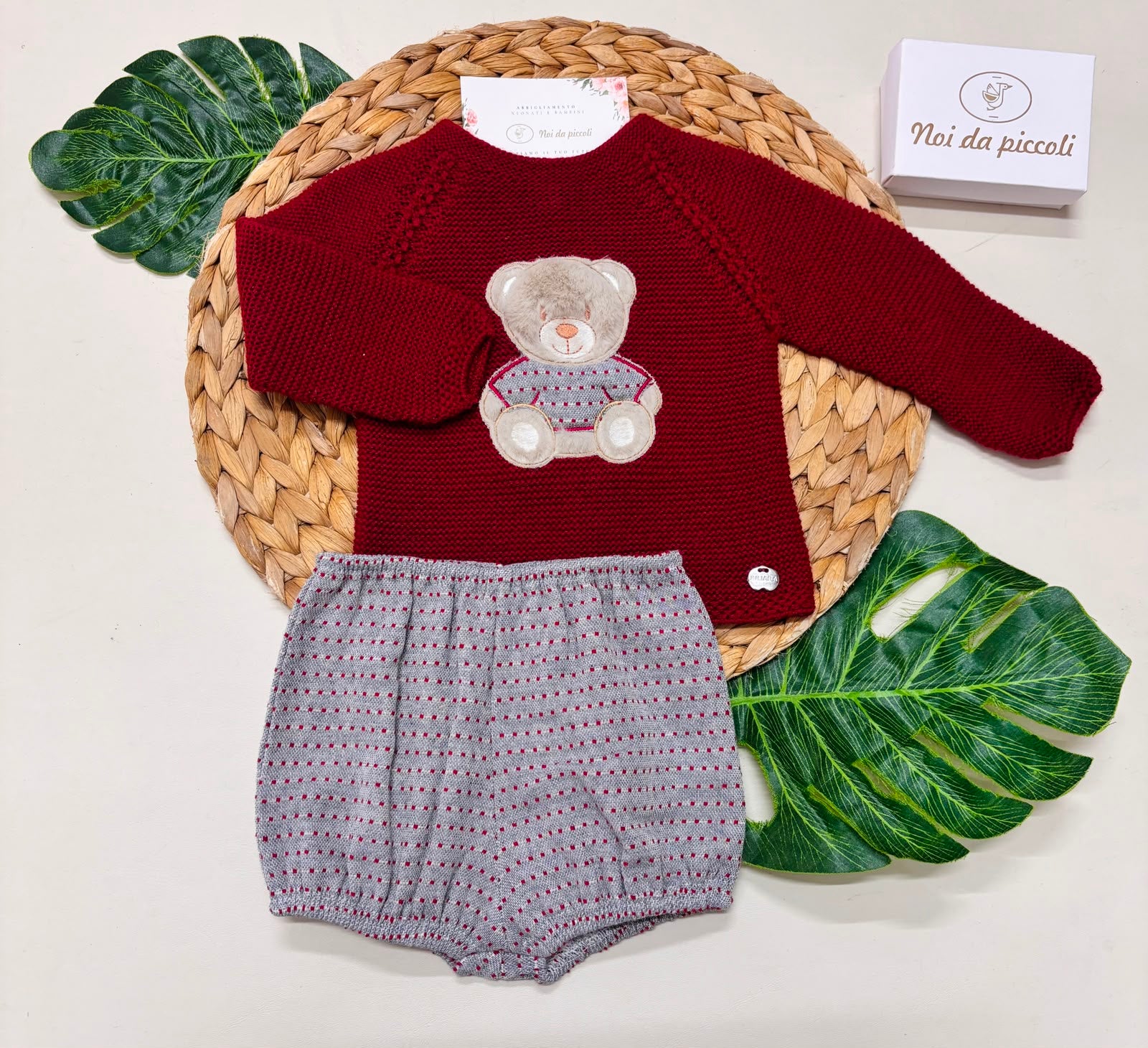 completo 2 pz LANA MERINO BORDEAUX