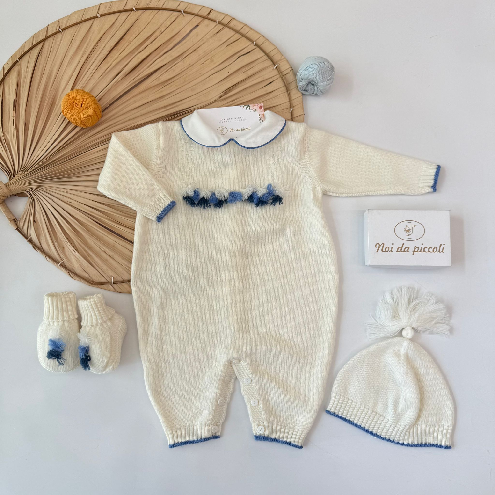 TUTINA CON PARURE 100% PURA LANA MERINO EXTRAFINE PANNA
