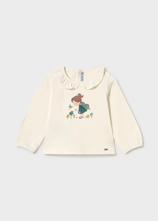 MAGLIA IN COTONE CALDO CRUDO CON BIMBA CON ALI DI FARFALLA
