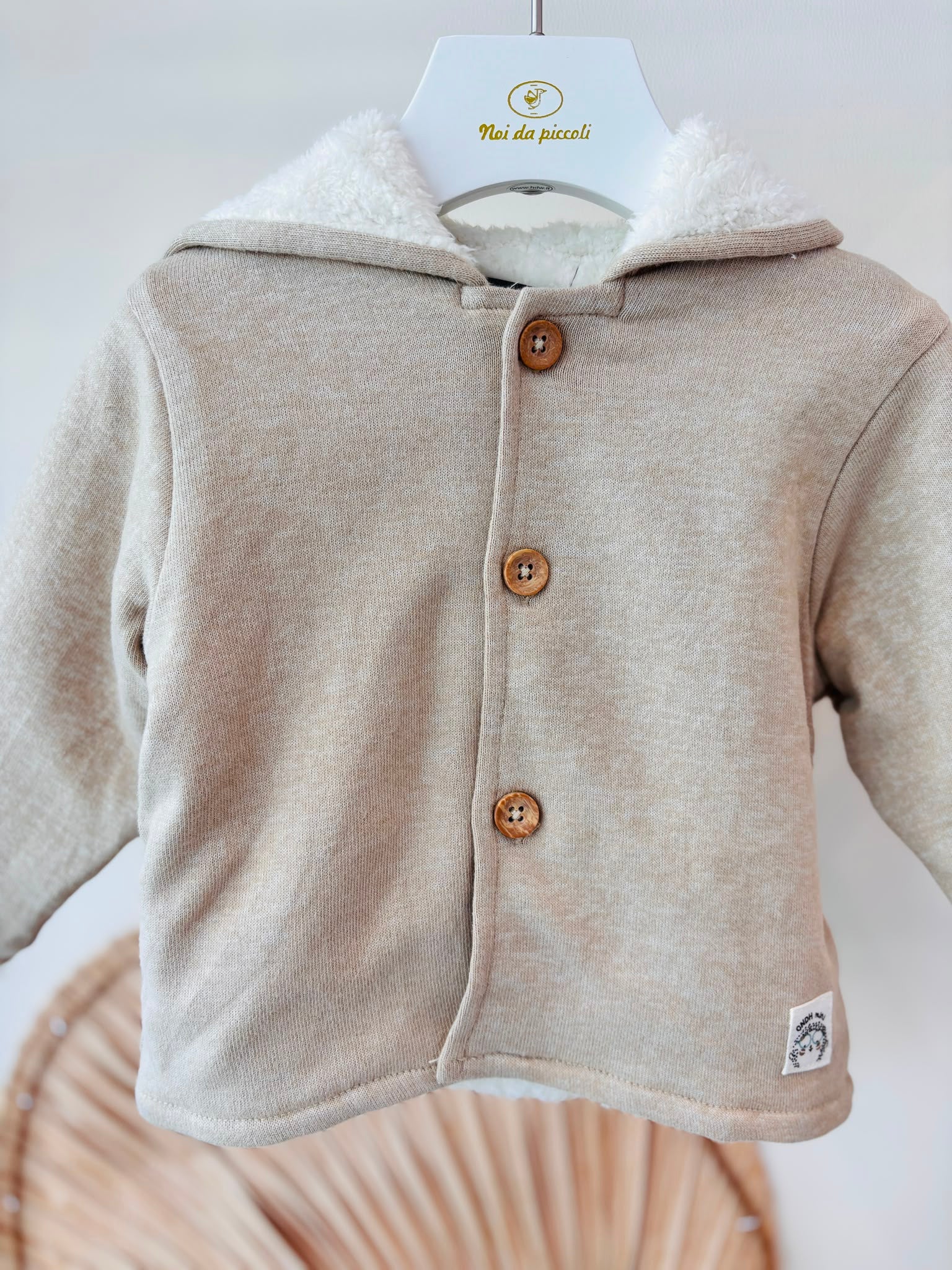 CARDIGAN EFFETTO PELUCHE BEIGE