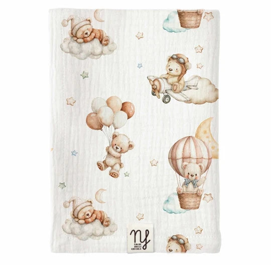 Mussola Orsetto Dolce Volare Bianco Latte