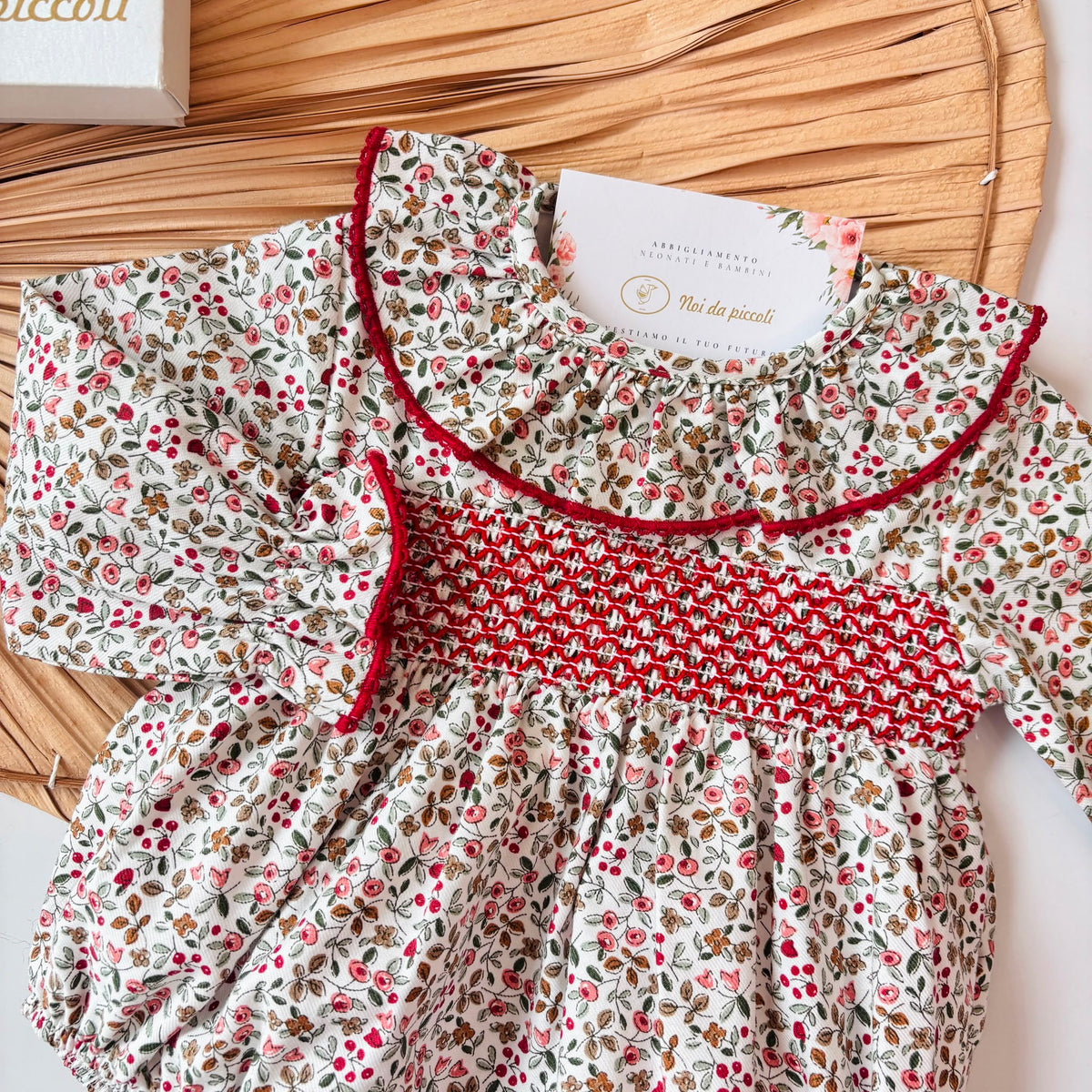 PAGLIACCETTO caldo cotone con punto smock ROSSO