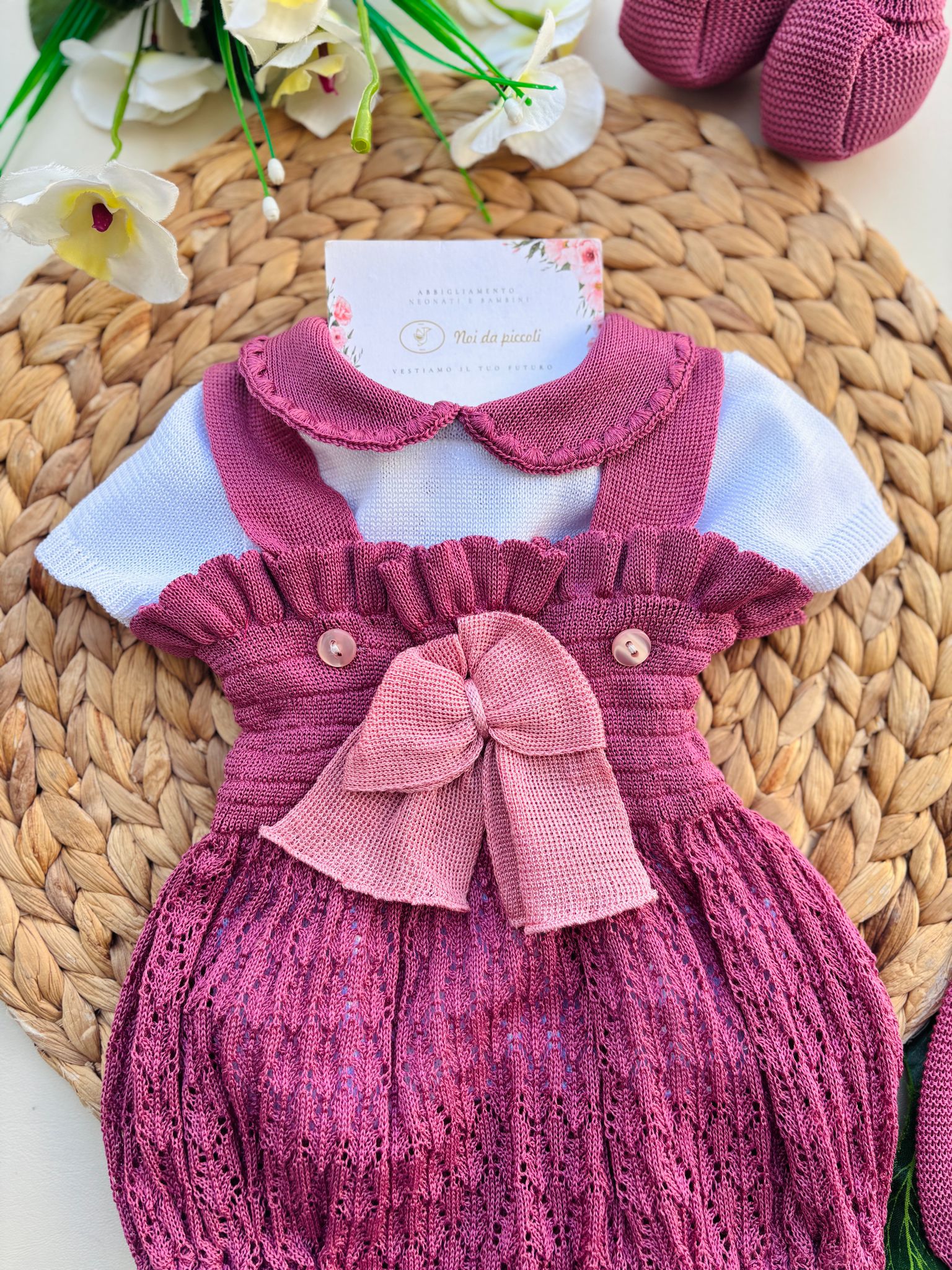 SALOPETTE CON PARURE 100% FILO DI COTONE Viola