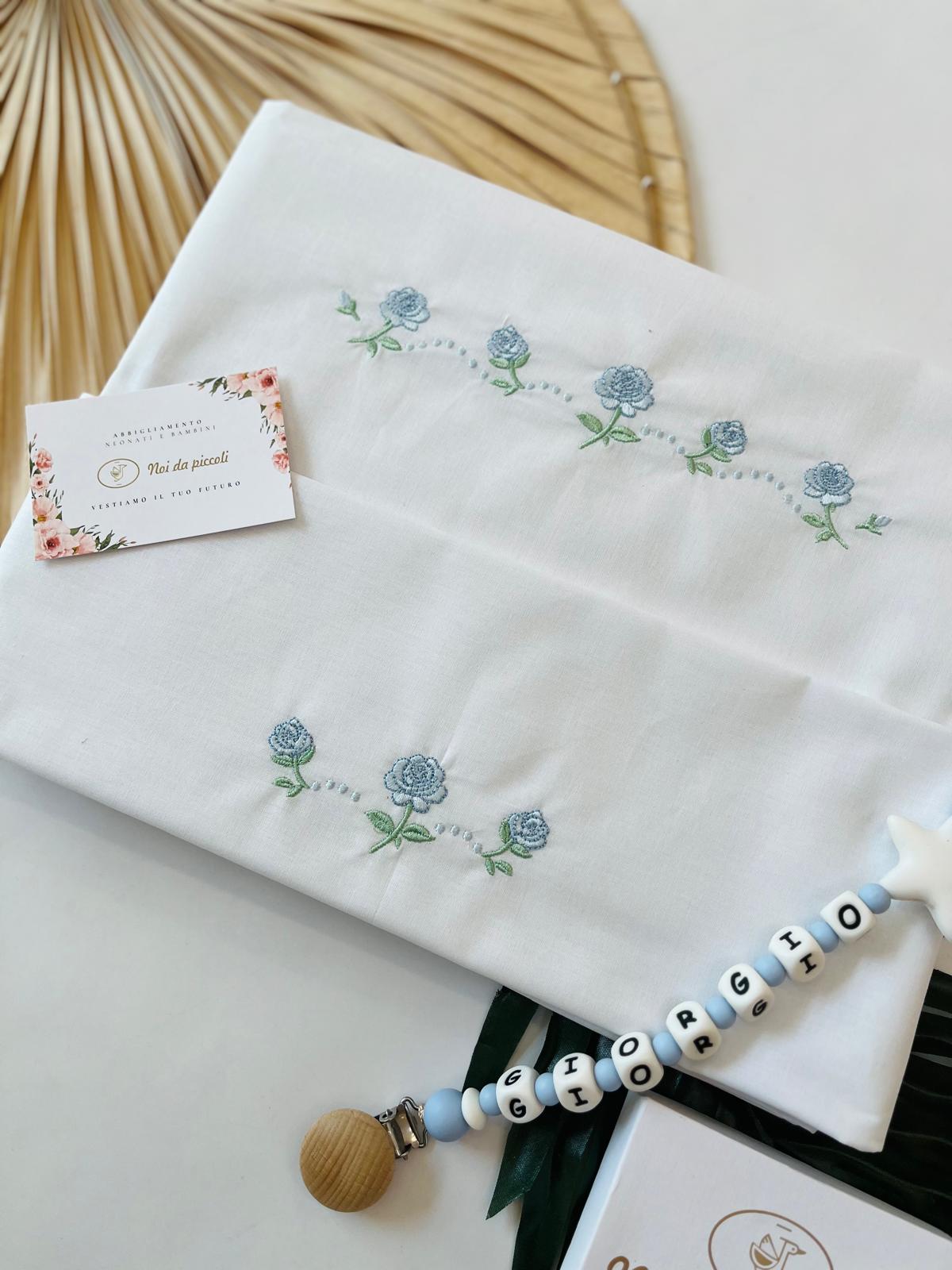 SET LENZUOLA  100 % COTONE CIELO