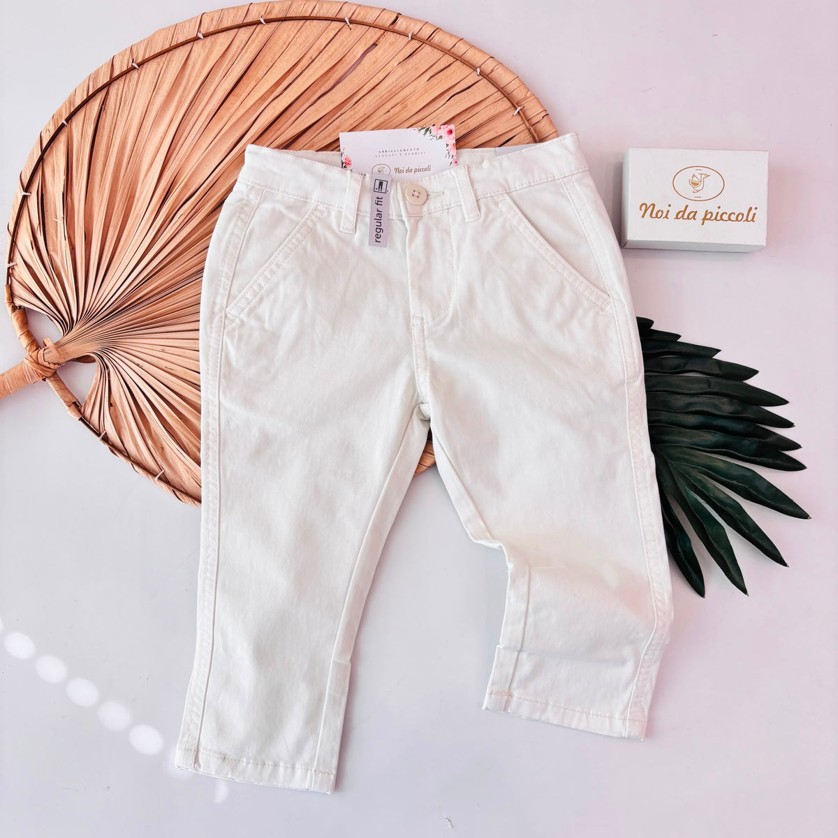 PANTALONE IN COTONE CALDO PANNA