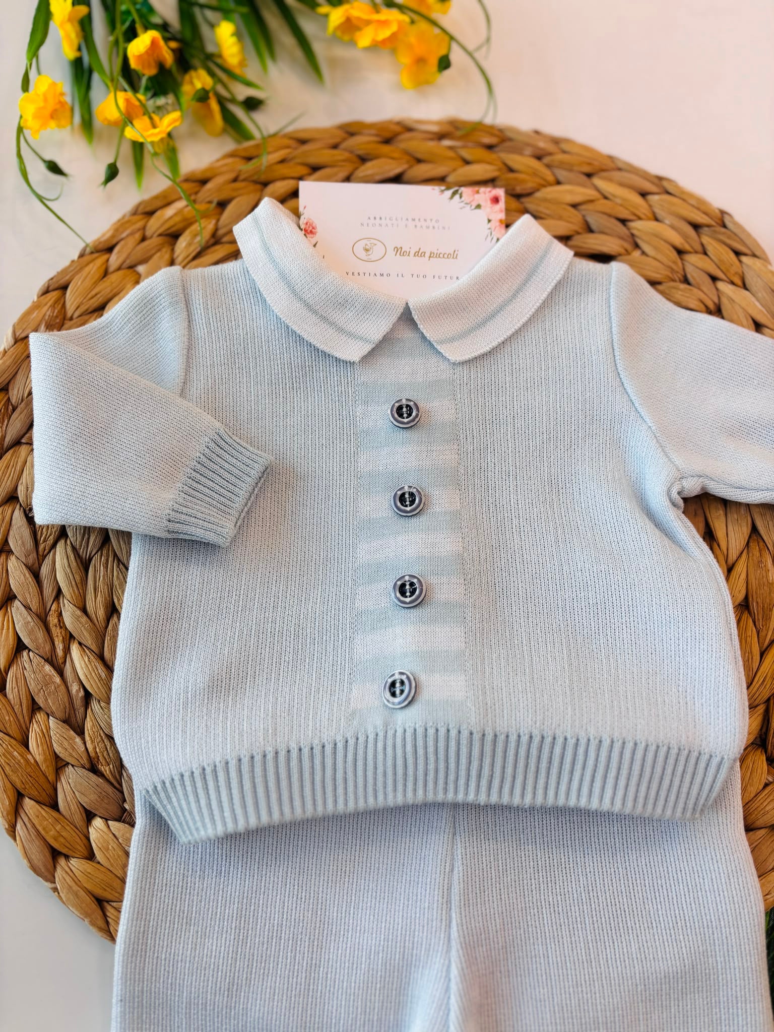 COMPLETO 100% FILO DI COTONE CIELO