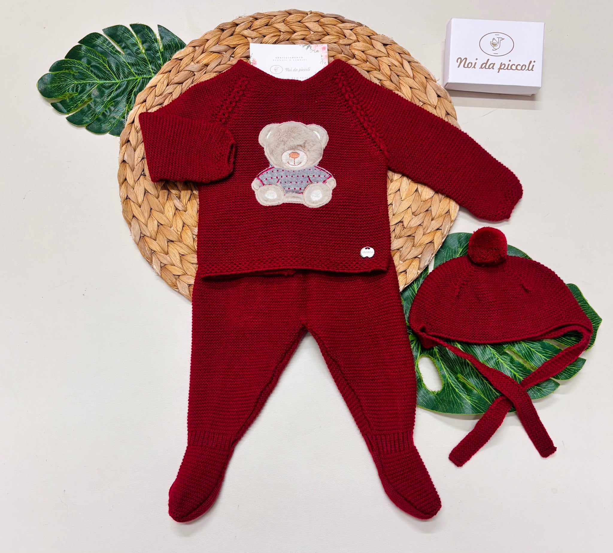 completo 3 pz MISTO LANA BORDEAUX