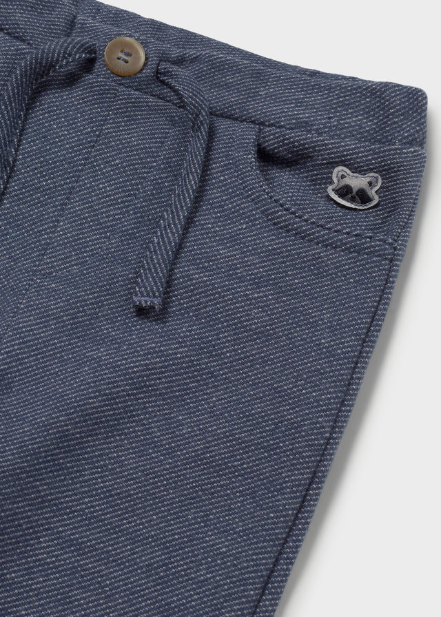 PANTALONE IN COTONE CALDO BLU