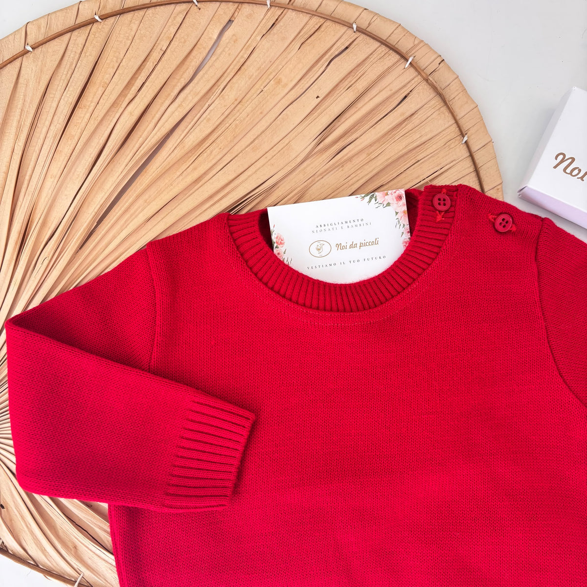 Maglione in Filato Caldo Natalizio Rosso Pappa E Latte