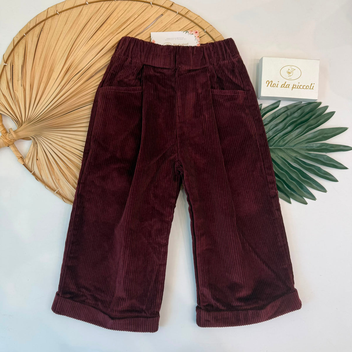 PANTALONE IN VELLUTO BORDEAUX