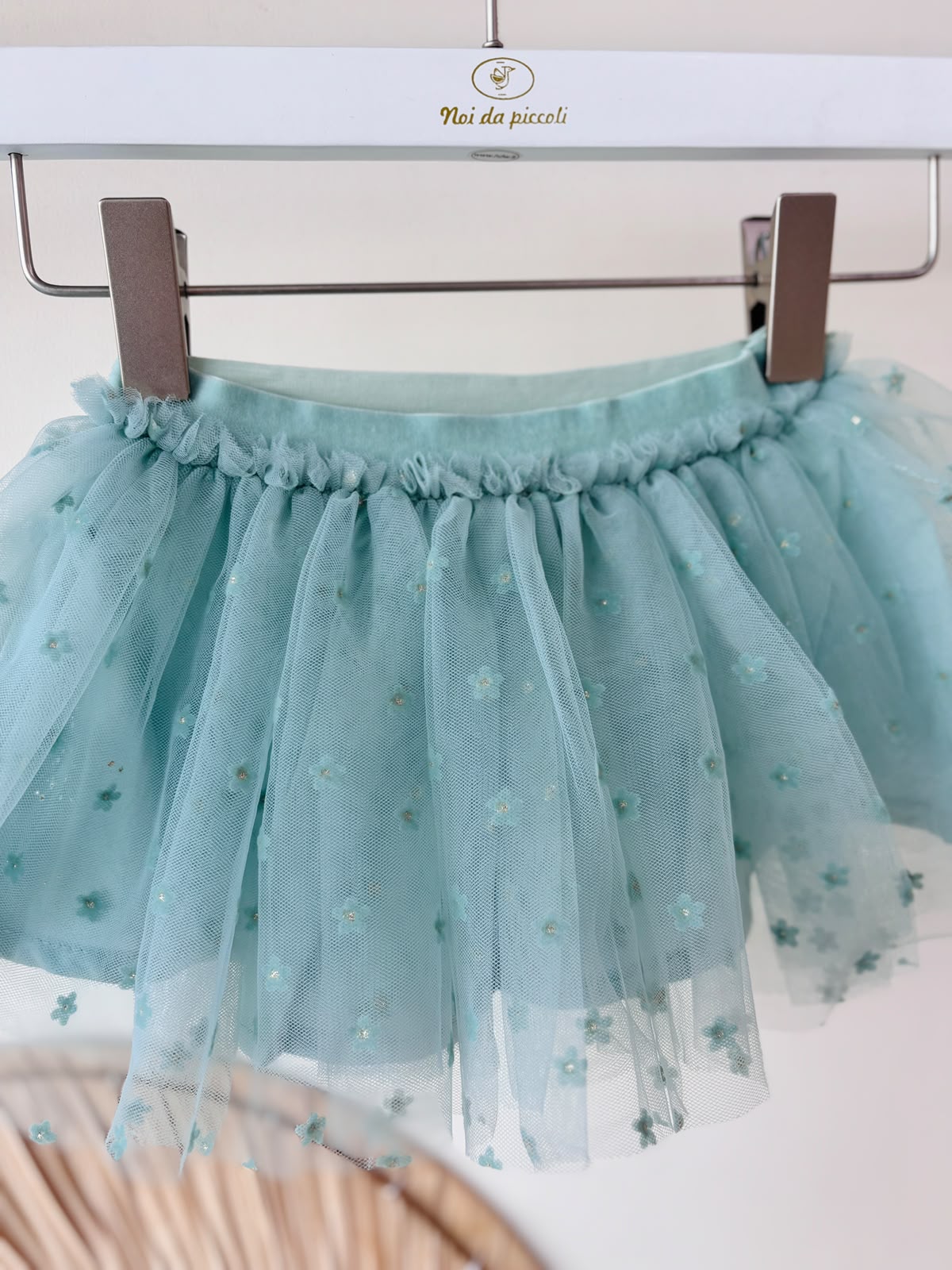 GONNA VERDE ACQUA CON TULLE