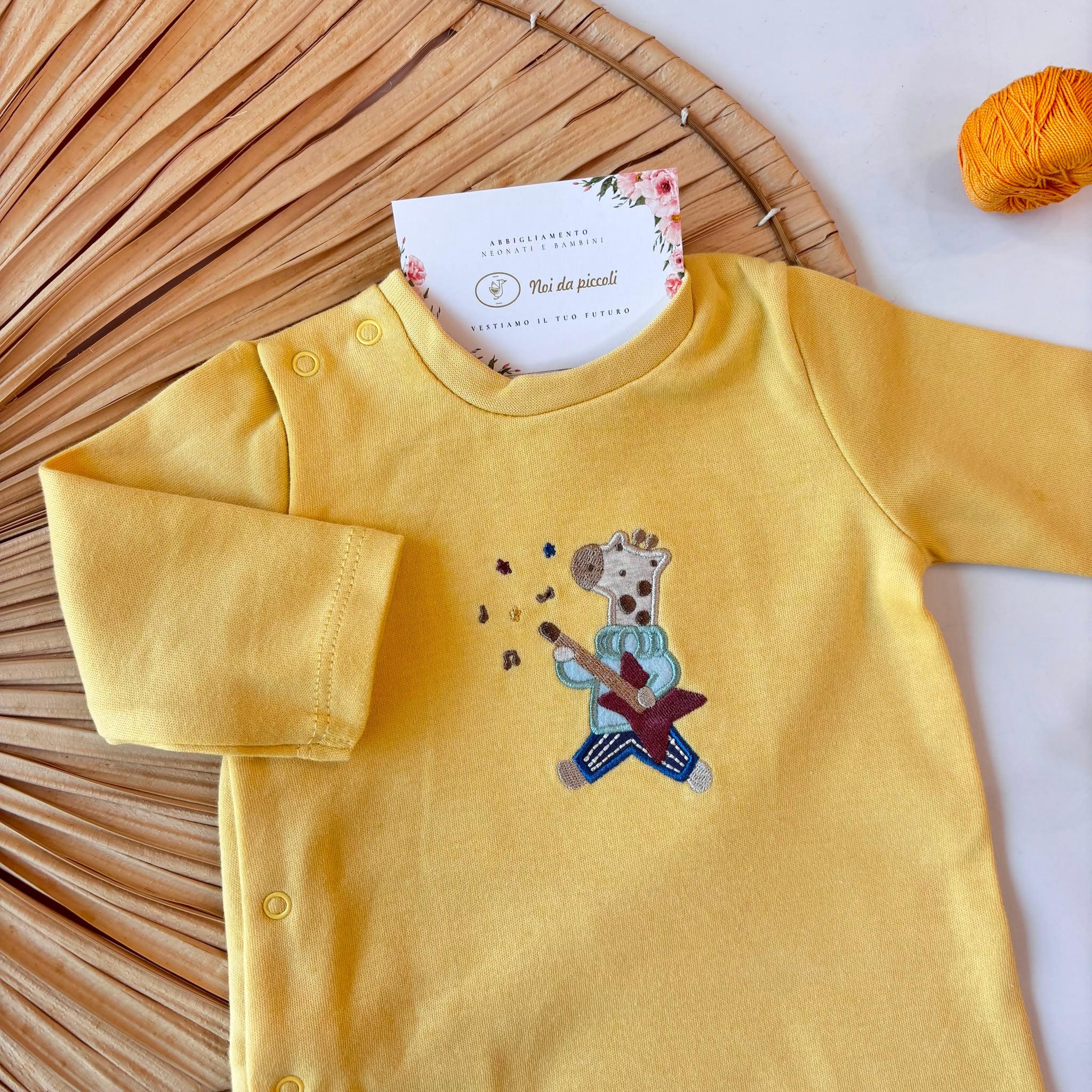 TUTINA IN COTONE CALDO GIALLO PASTELLO CON FANTASIA