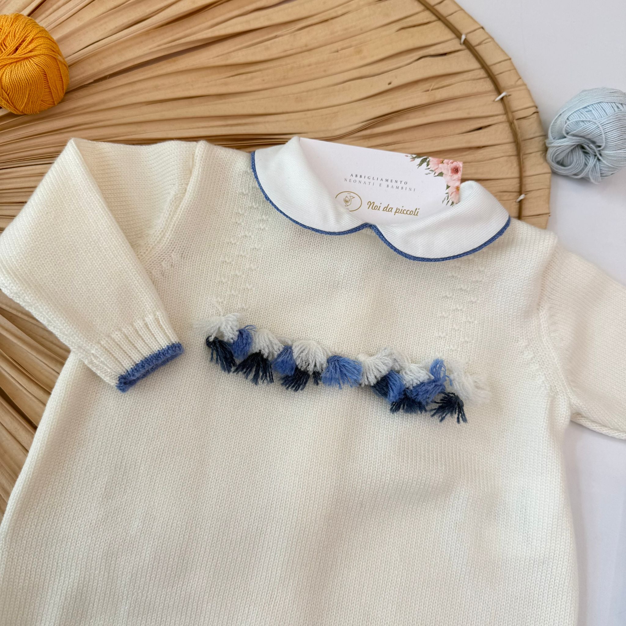 TUTINA CON PARURE 100% PURA LANA MERINO EXTRAFINE PANNA