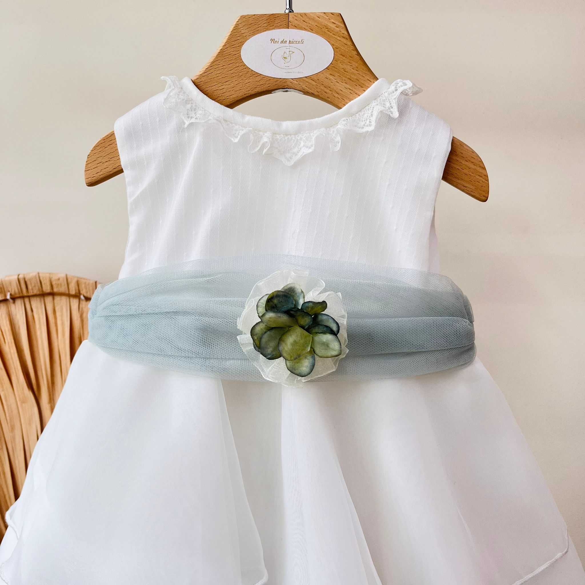 ABITINO CERIMONIALE CON CULOTTINA IN TULLE  BIANCO