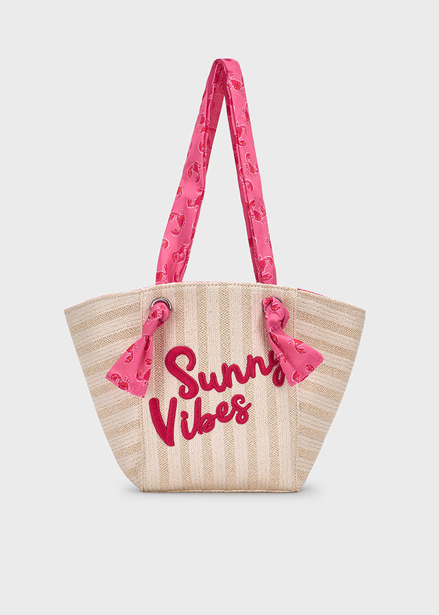 BORSA MARE "SUNNY VIBES"  BEIGE E FUCSIA