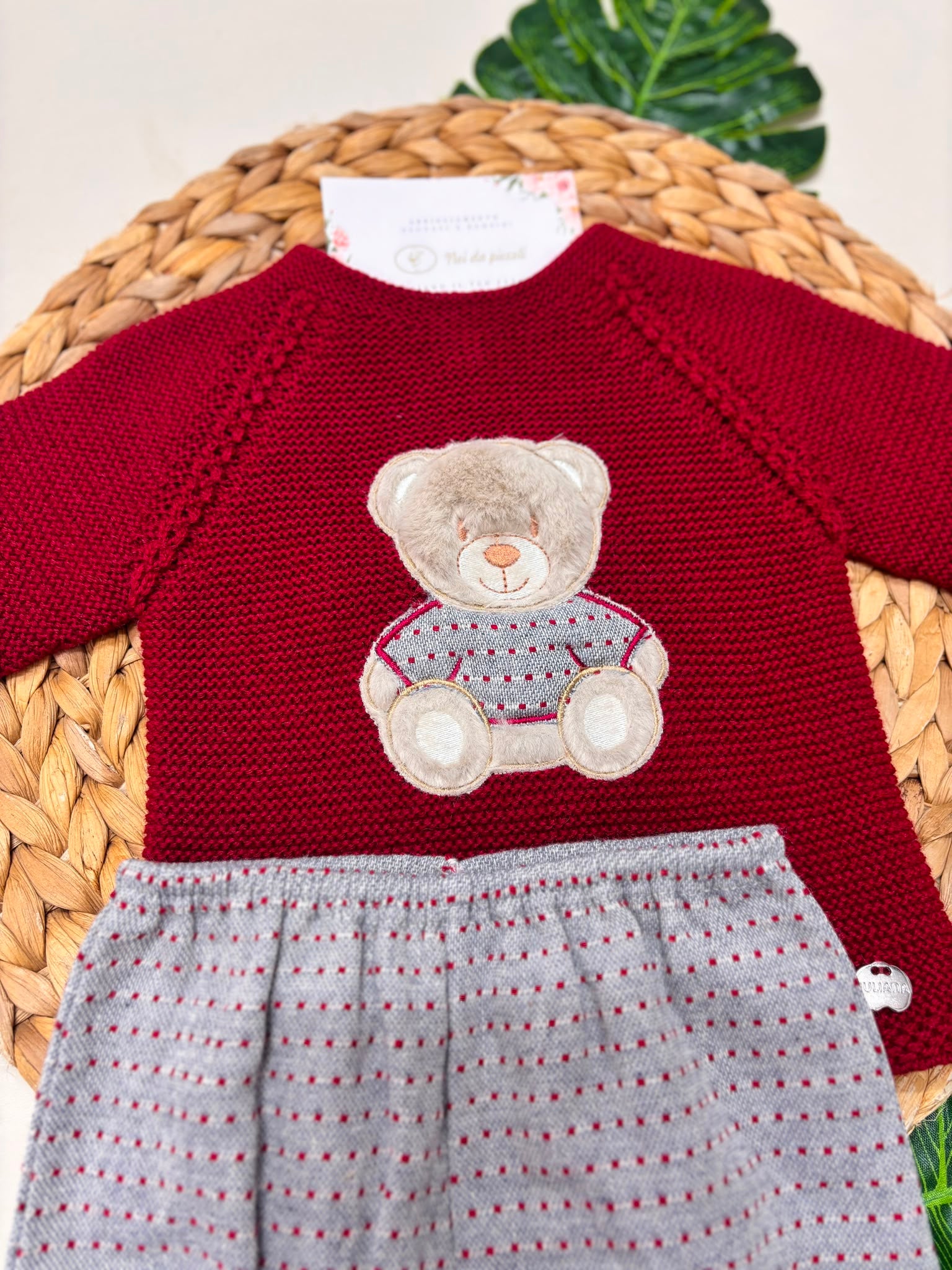 completo 2 pz LANA MERINO BORDEAUX