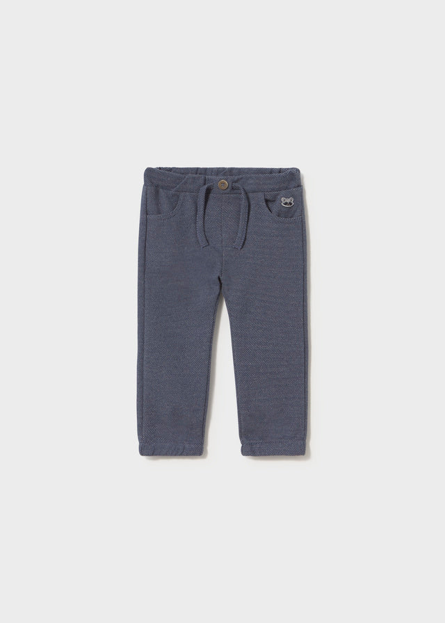 PANTALONE IN COTONE CALDO BLU
