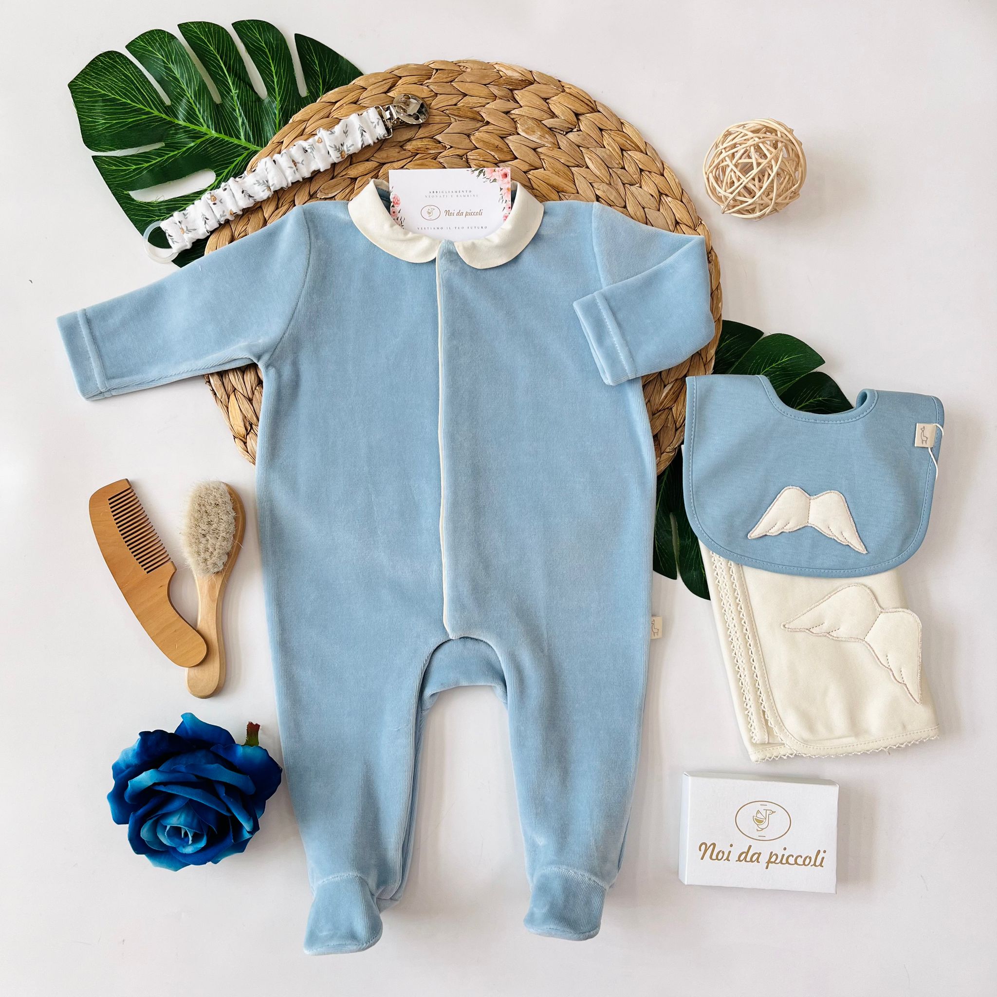 ANTI-PANIC ONESIE ANGELS VELVET STONE BLUE