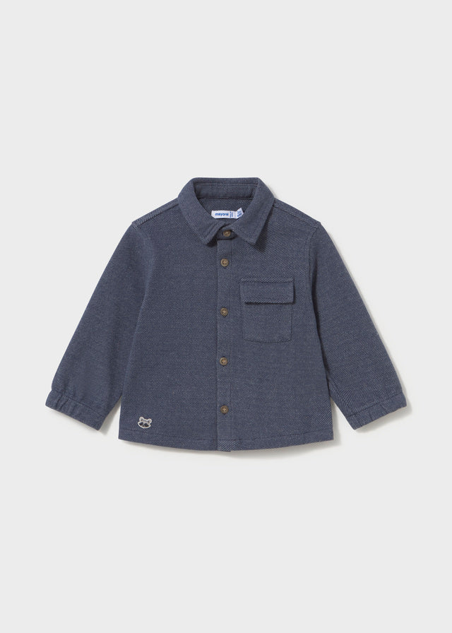 CAMICIA IN COTONE CALDO BLU