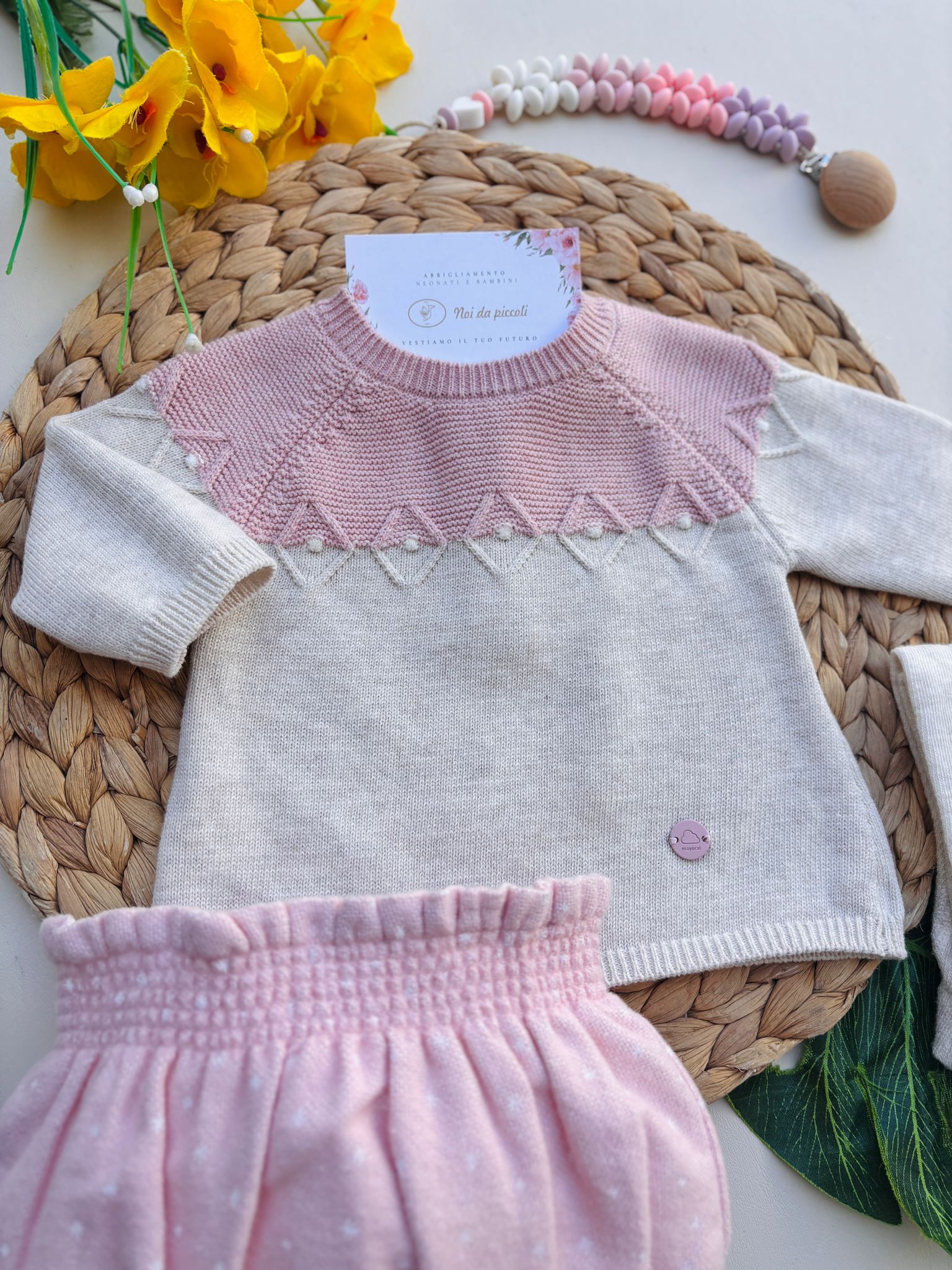 COMPLETO  BEIGE E ROSA