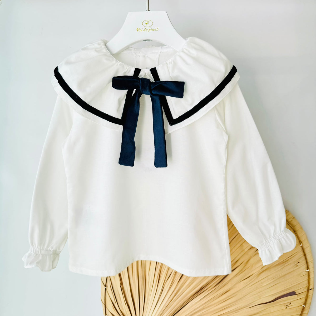 Blusa Con dettagli in velluto BLU
