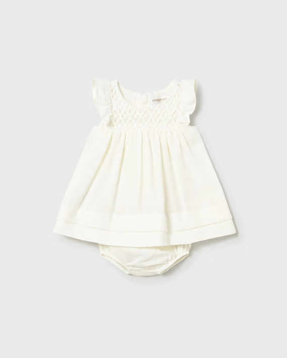 MINI ABITO CON CULOTTE  PANNA